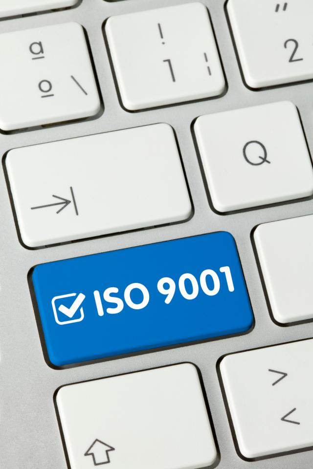 ISO90001 key on a computer keyboard