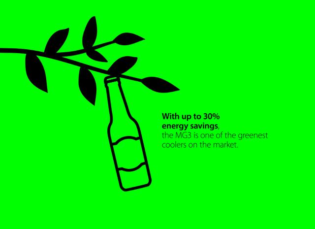 infographic: With up to 30% energy savings, the MG3 is one of the greenest coolers on the market.