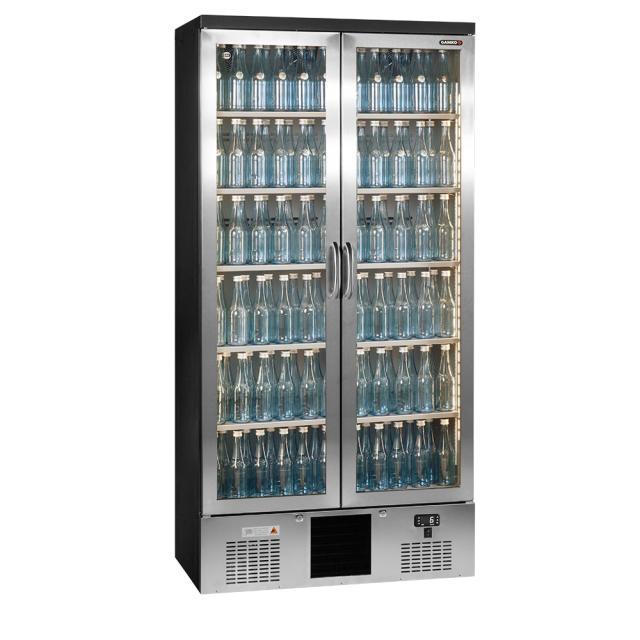 Full height MG3 cabinet filled with empty bottles